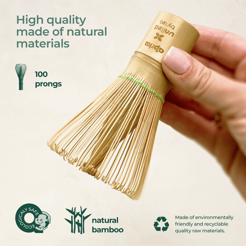 Matcha Green Tea Whisk (100 Prongs): Golden Bamboo