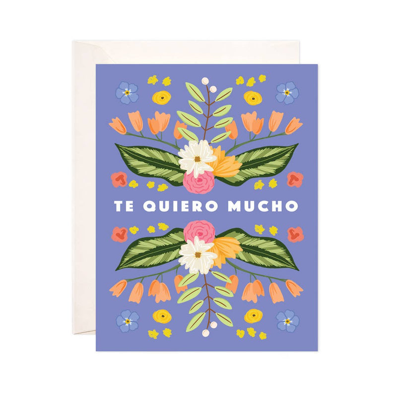 Floral Te Quiero Greeting Card- Spanish Valentine's Day Card