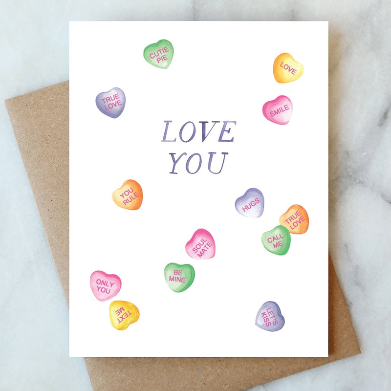 ABIGAIL JAYNE DESIGN CARDS Candy Hearts Love Card