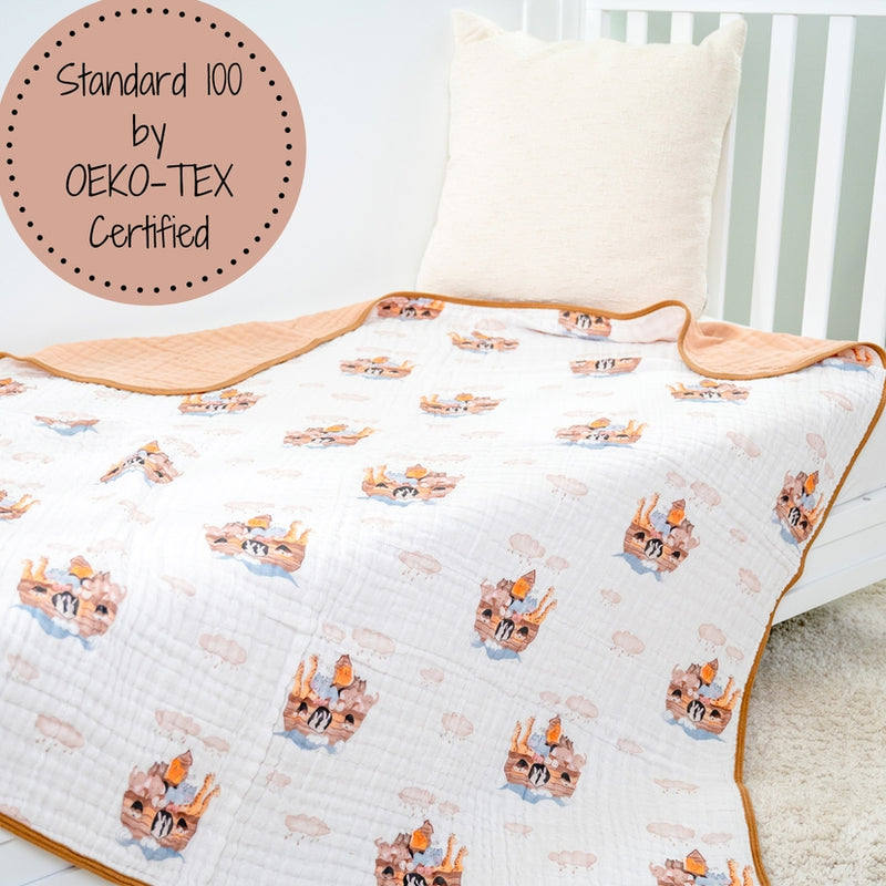 Noah's Ark Baby Toddler Muslin Blanket