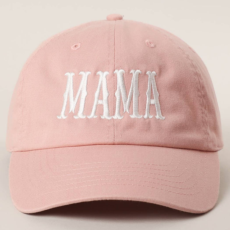 MAMA Typography Embroidered Baseball Cap: SMOKEPINK / One Size