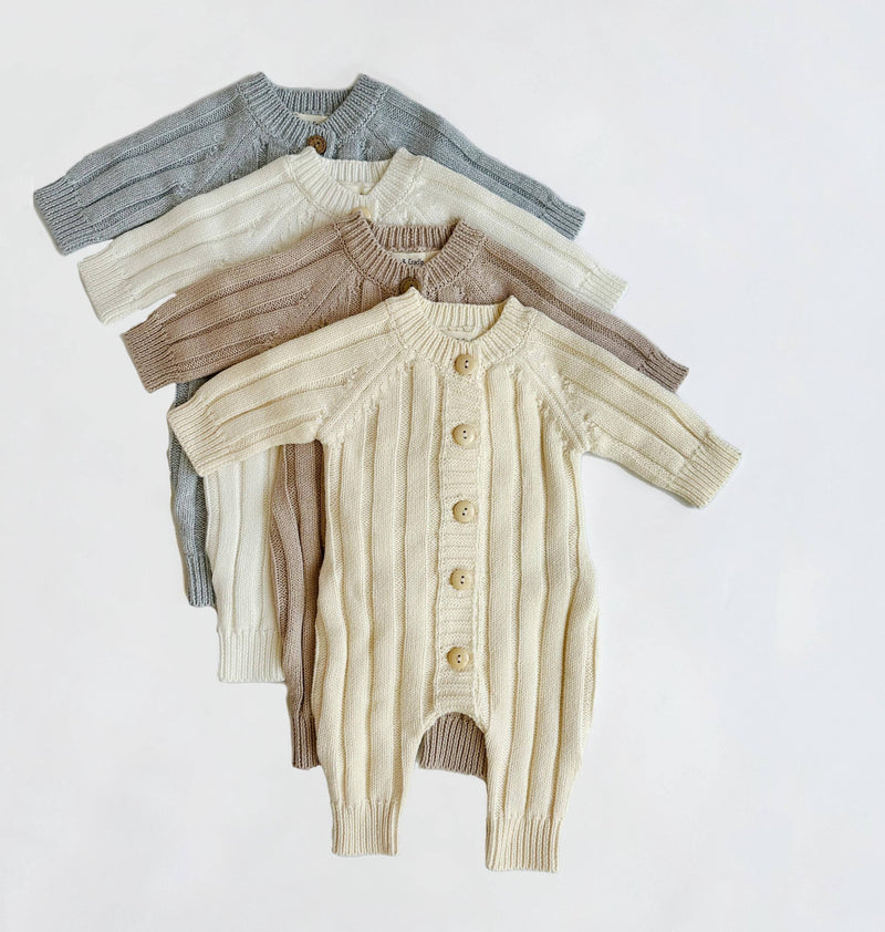 Milo Jumpsuit: Taupe / 6-12 months