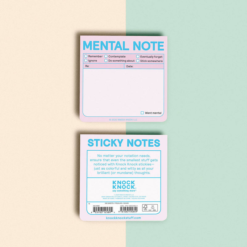Mental Note Sticky Notes (Pastel Version)