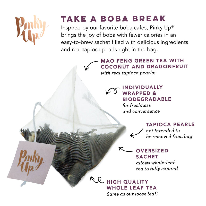 Boba Tea Mochi Ice Cream Box of 12 Pyramid Sachets