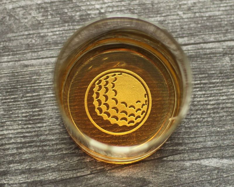 Bottom Golf Ball Whiskey Rocks Glass - Golfers Gifts