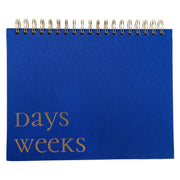 Cobalt Blue Fabric-Bound Weekly Desk Pad