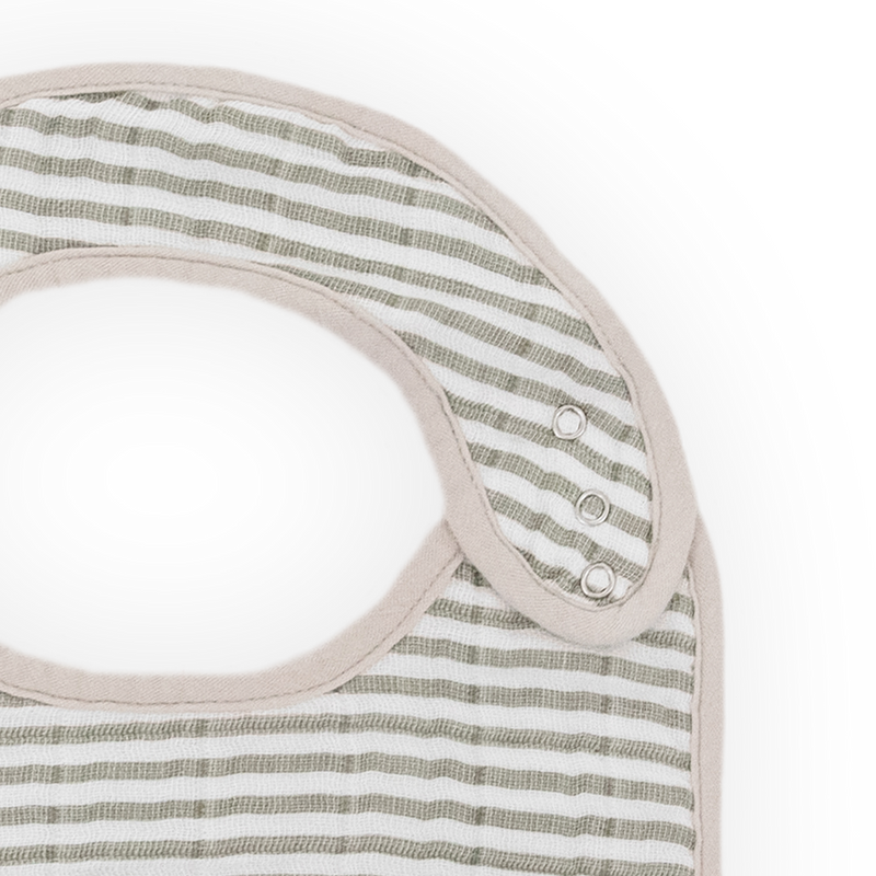 Cotton Muslin Classic Bib 3 Pack | Watercolor Roses 2