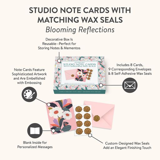BLOOMING REFLECTIONS NOTE CARD SET WITH WAX SEAL - LOCAL FIXTURE