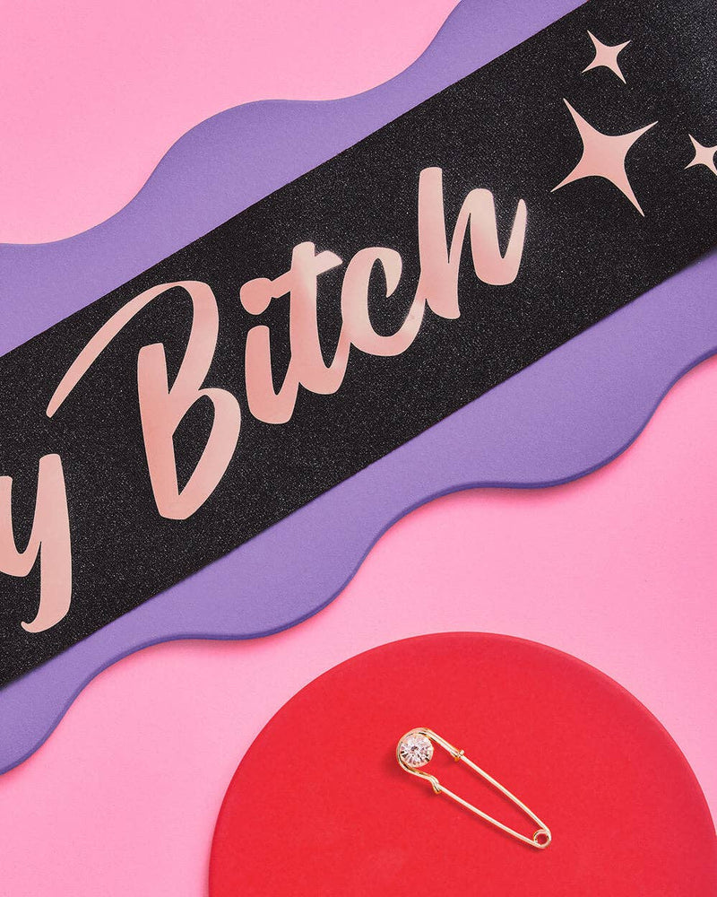 Birthday Party Black Glitter Sash, Rose Gold,Bday Gift