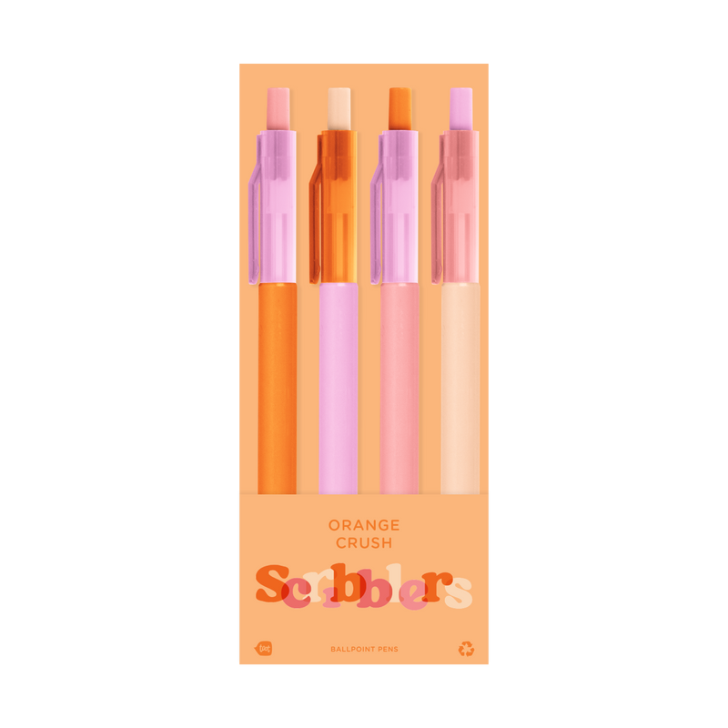 Scribblers Ballpoint Pens: Orange Crush Scribbler 4 Pack