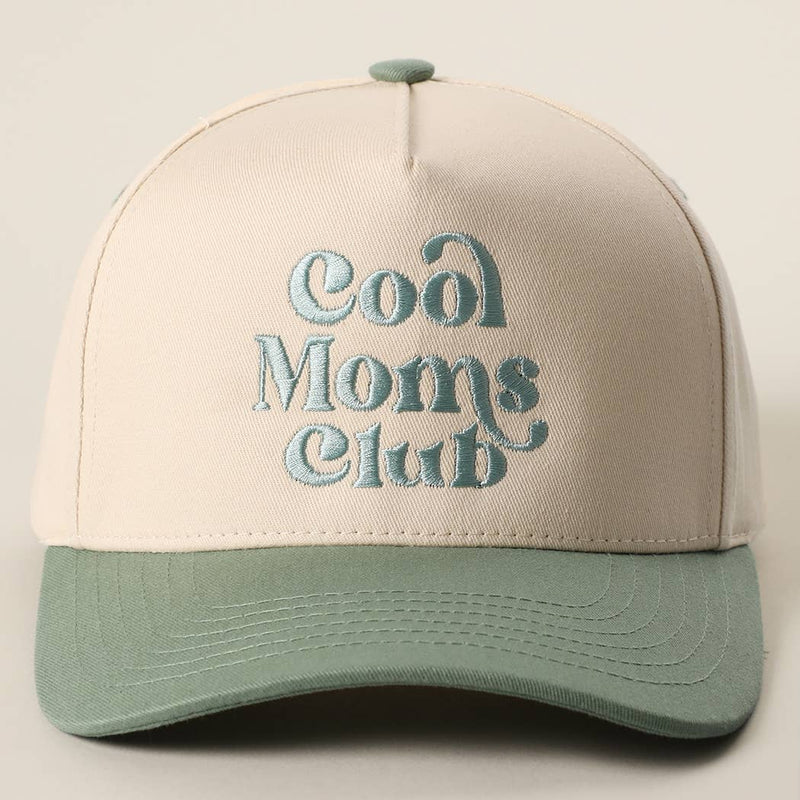 Cool Moms Club Embroidery Two-Tone Trucker Hat: SAGE