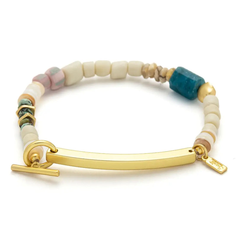 Hidden Message Bracelet - F♥Cking Great/Blue Apatite/Gold