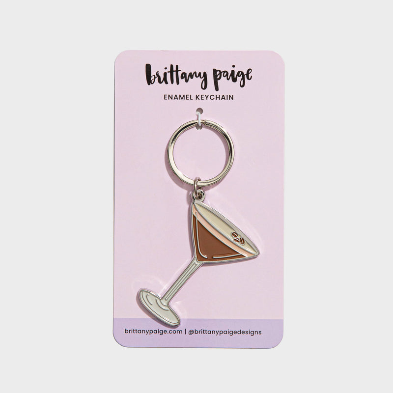 Espresso Martini Enamel Keychain Bag Charm