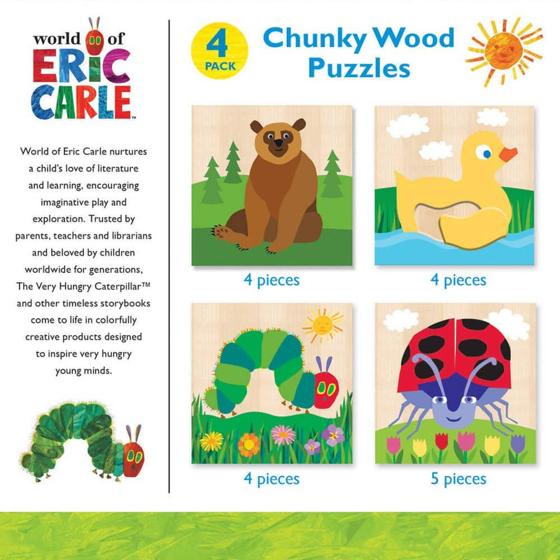 Eric Carle Chunky Wood Puzzles - Kids 4 Pack