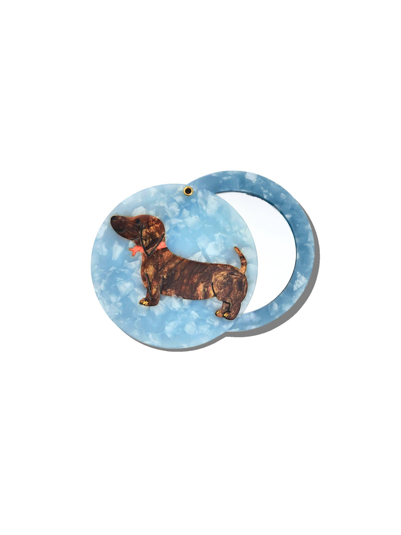 Hand-painted Dachshund Compact Mirror | Eco-Friendly