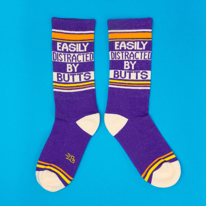 Easily Distracted By Butts Gym Crew Socks