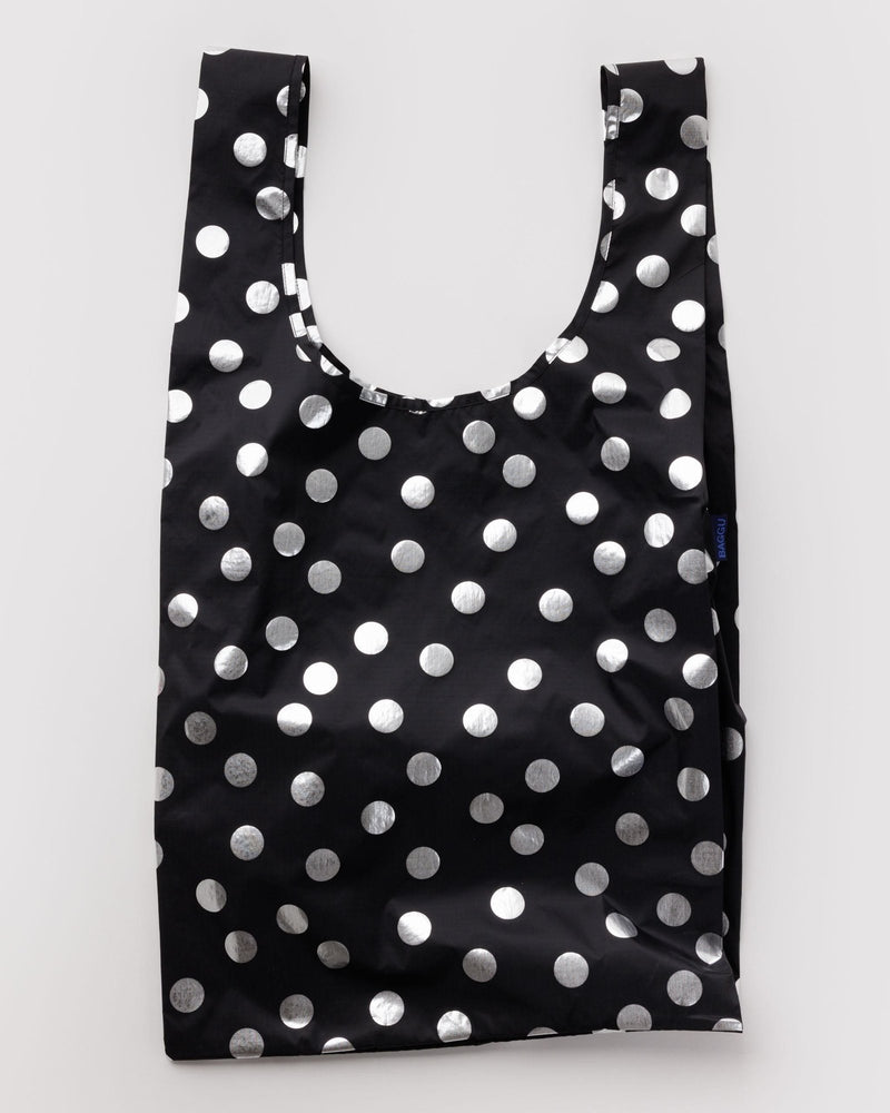Big Baggu Silver Metallic Polka Dot