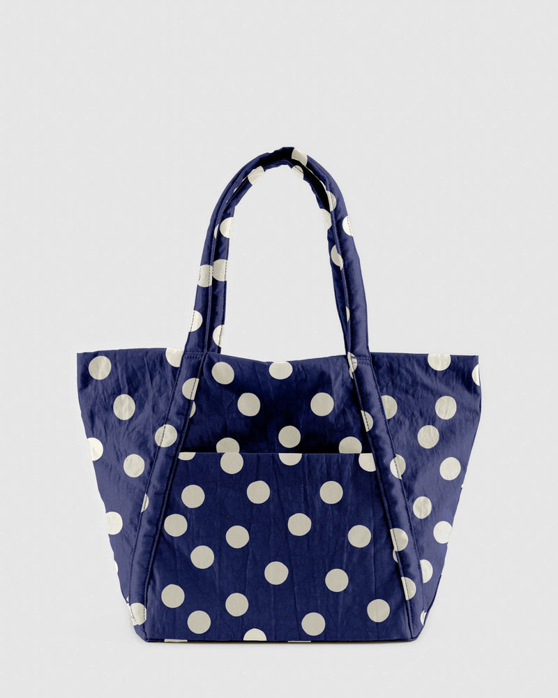 Cloud Bag Navy and Cream Polka Dot