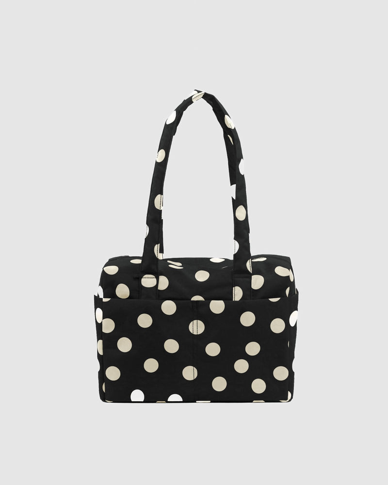 Everyday Cloud Bag Black and Cream Polka Dot