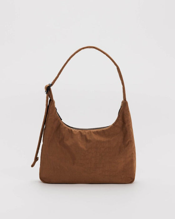 BAGGU HANDBAG BROWN Mini Nylon Shoulder Bag