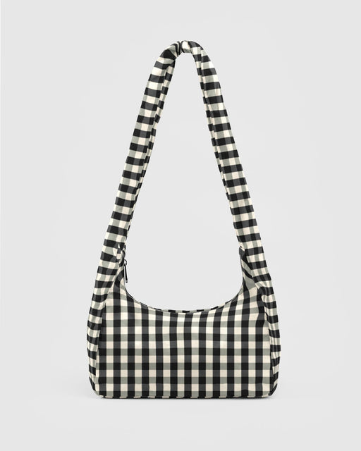Nylon Meringue Bag Black and Cream Gingham
