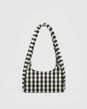 Small Nylon Meringue Bag Black and Cream Gingham