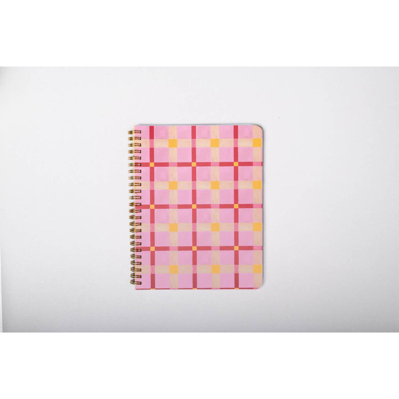 Rough Draft Mini Notebook, Pink Plaid