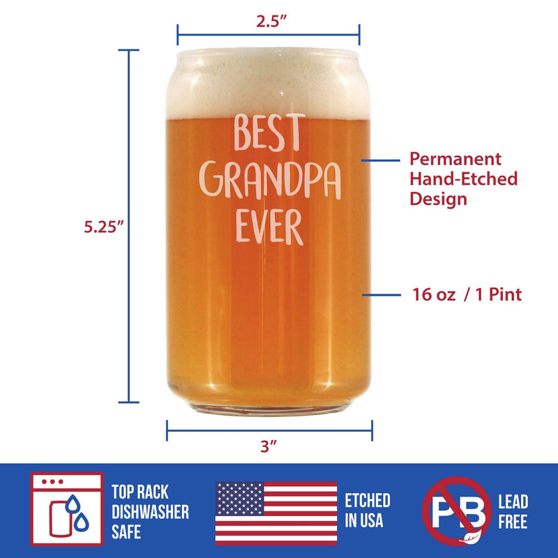 Best Grandpa Ever Beer Can Pint Glass - Father's Day Gifts