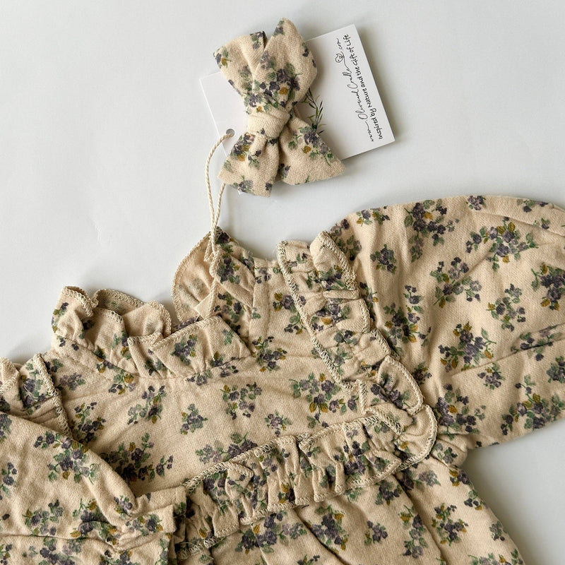 Viola Romper with Bow: 3-6 months