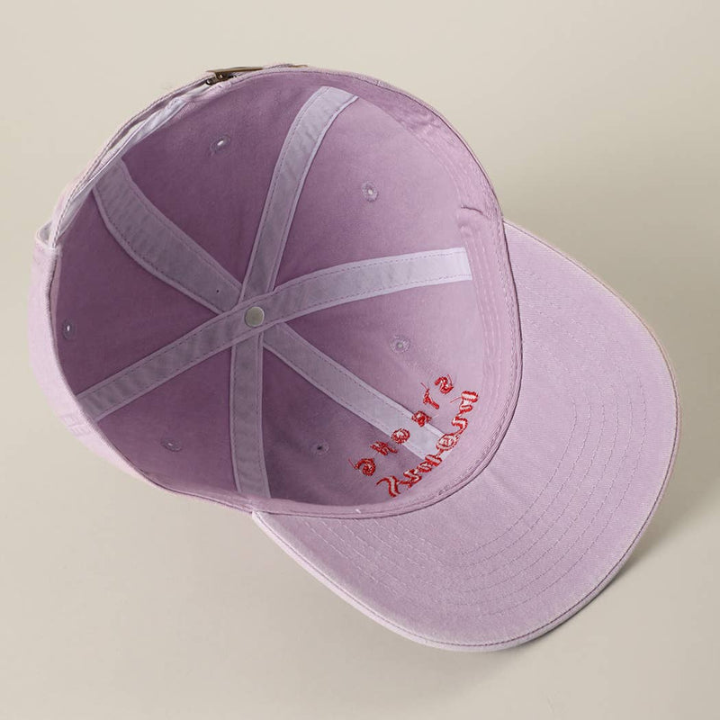 Strong Moms Club Embroidered Cotton Baseball Cap: SMOKE PINK