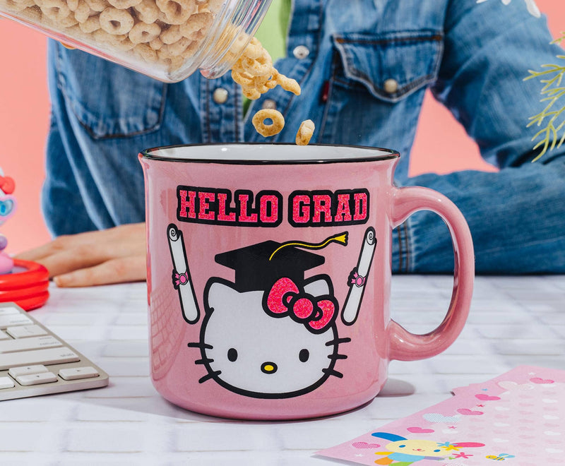 Hello Kitty "Hello Grad" 20oz Glitter Camper Mug