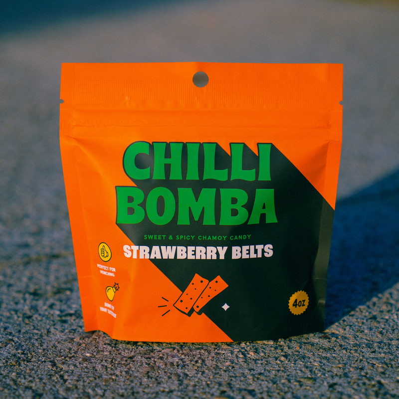 Chilli Bomba Strawberry Belts Chamoy Candy 4oz /12ct