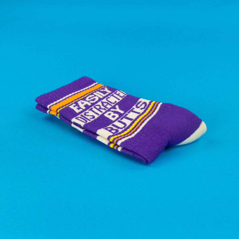Easily Distracted By Butts Gym Crew Socks