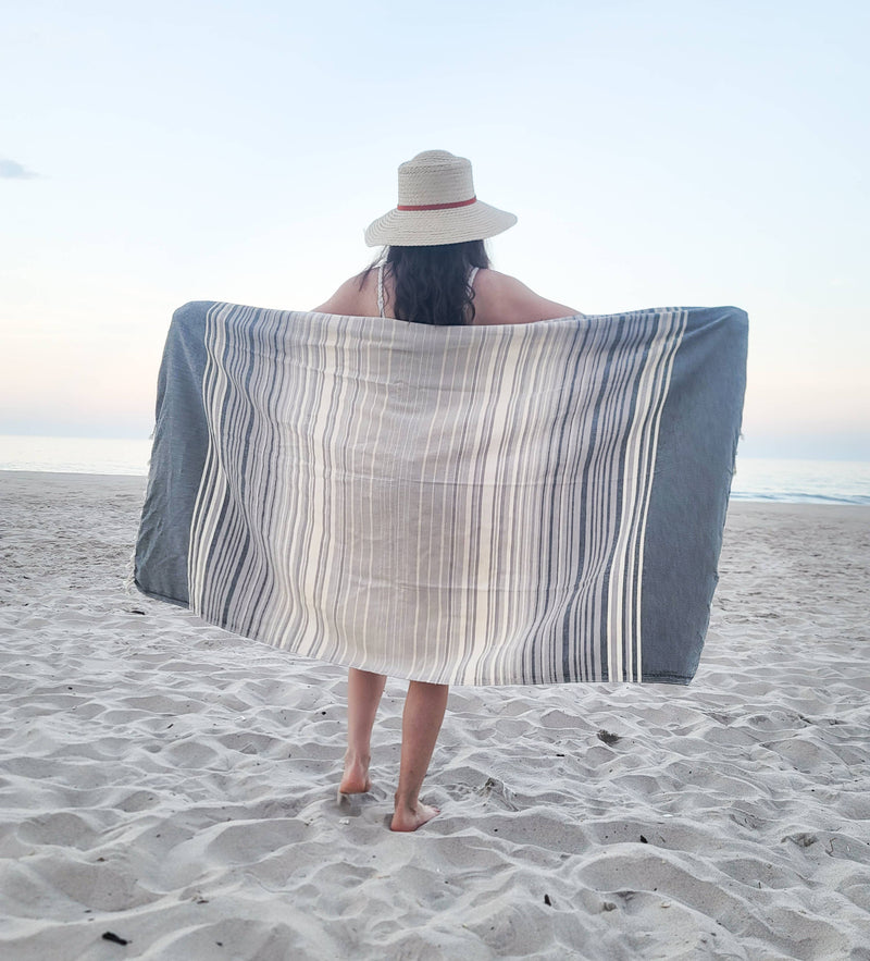 Tegula Turkish Towel | Sand Free Beach Towel |Jacquard Woven: Green