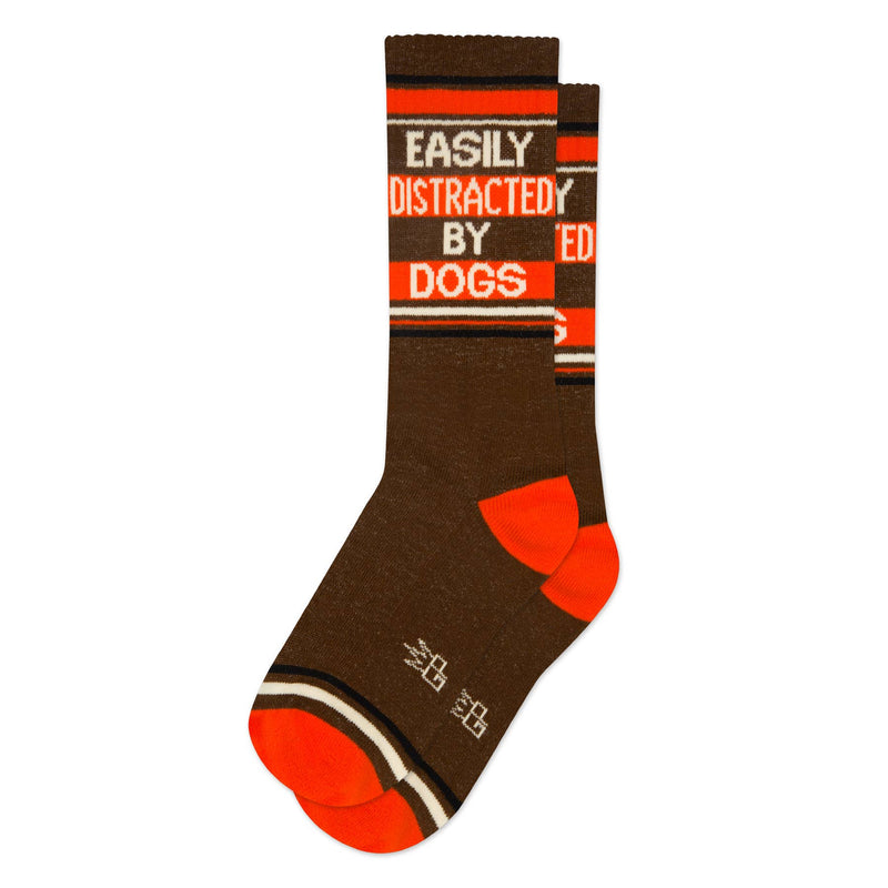 Easily Distracted By Dogs Gym Crew Socks