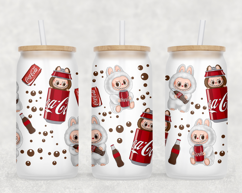 Canned Cola Bubu Can Glass With Lid + Straw