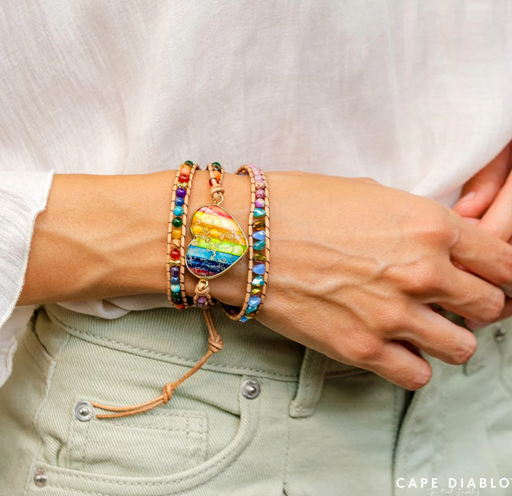 CAPE DIABLO JEWELRY Chakra Love Rainbow Wrap Bracelet