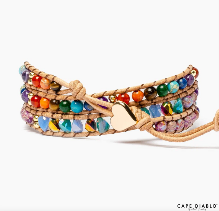 CAPE DIABLO JEWELRY Chakra Love Rainbow Wrap Bracelet