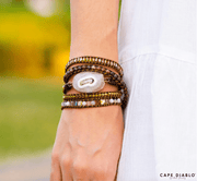 CAPE DIABLO JEWELRY Moonlight Goddess Agate Wrap Bracelet