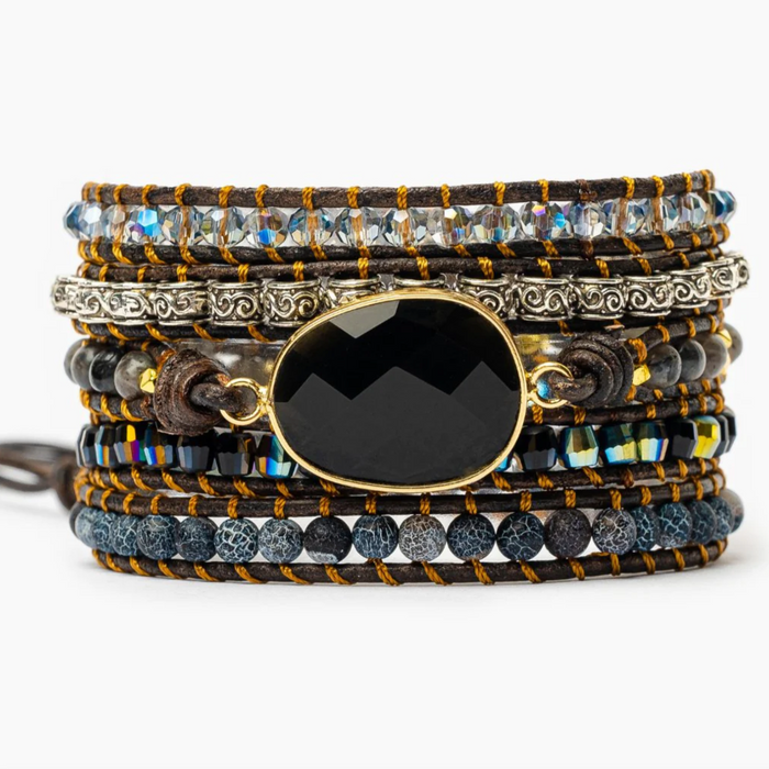 CAPE DIABLO JEWELRY Onyx Moonlight Protection Wrap Bracelet