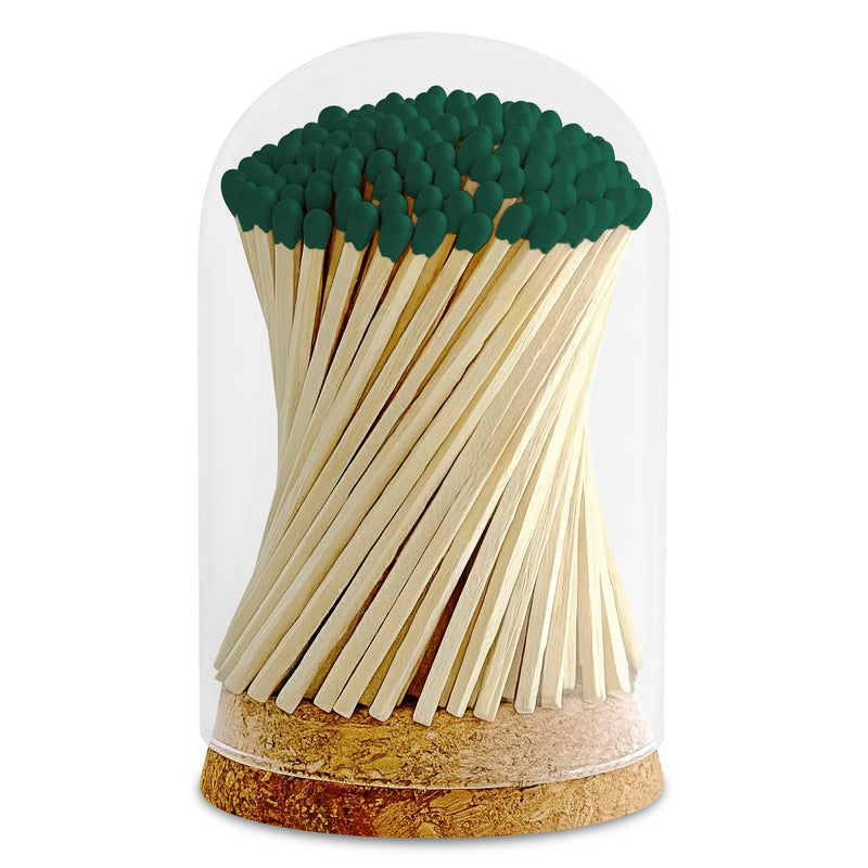 4" Matches in Premium Glass Cloche - Gold