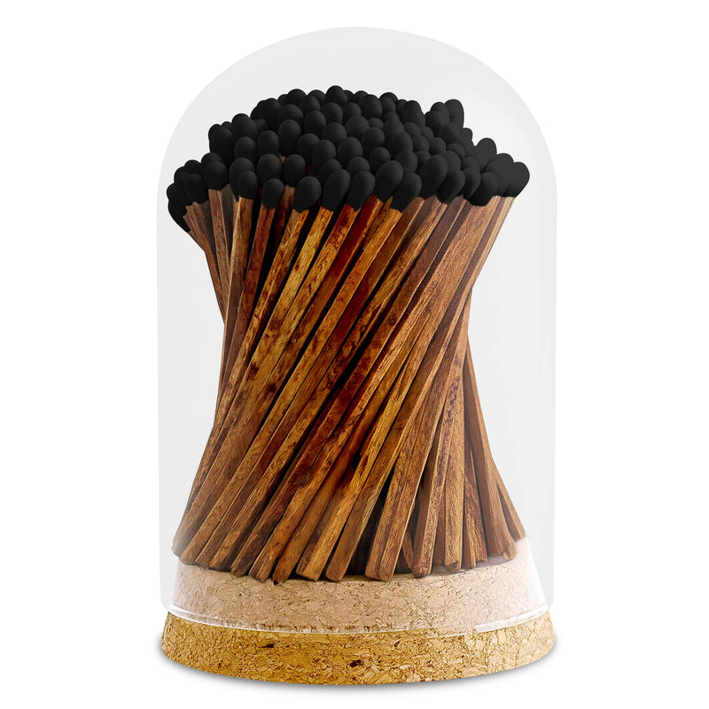 4" Matches in Premium Glass Cloche -  Red & Green