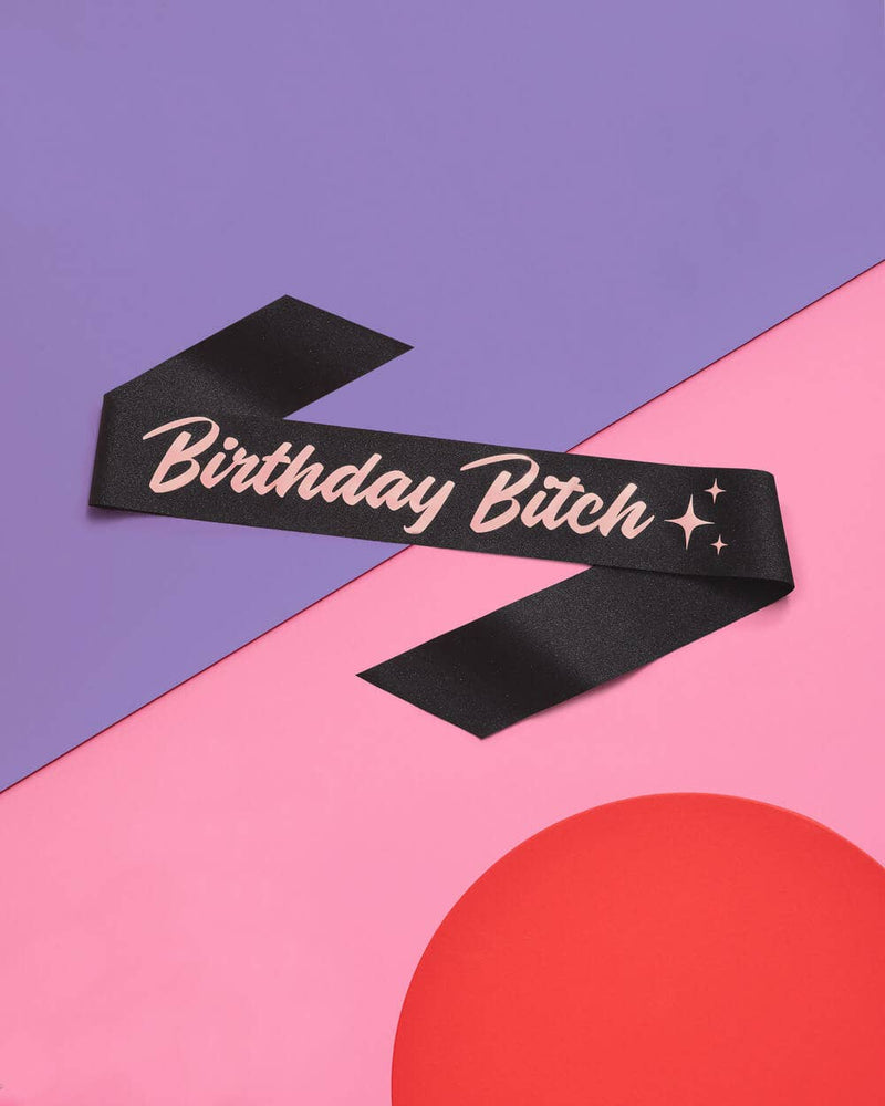 Birthday Party Black Glitter Sash, Rose Gold,Bday Gift