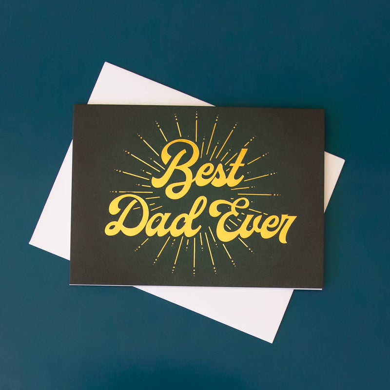 Best Dad Ever Card | Gold Foil