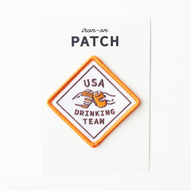USA Drinking Team Embroidered Iron on Patch: Yes