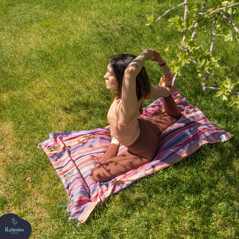 Rainbow Beach Towel | Turkish Towel | Sarong | Beach Wrap: Gray