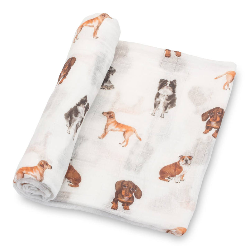 Adorable Dog Print Baby Swaddle Blanket
