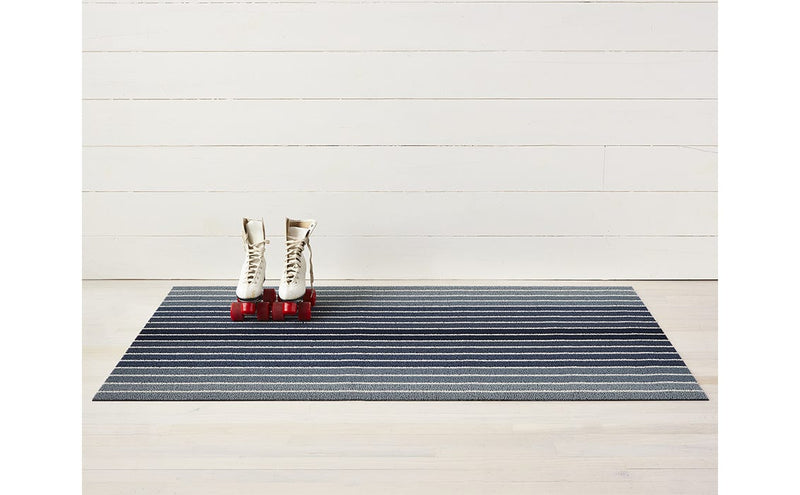CHILEWICH DECOR Block Stripe Shag Mats | Denim