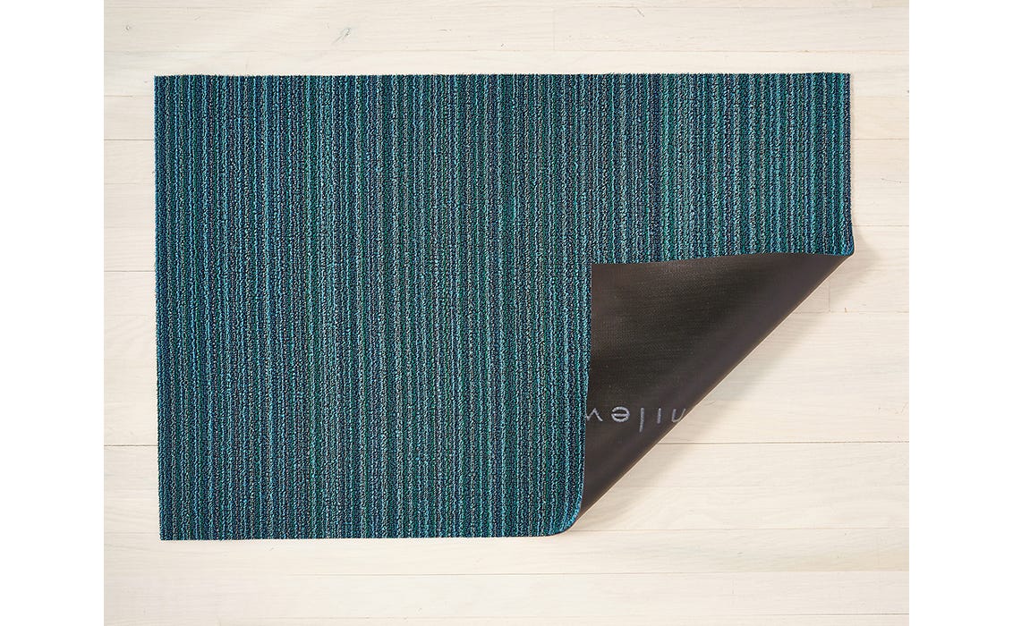 CHILEWICH DECOR Skinny Stripe Shag Mats | Turquoise