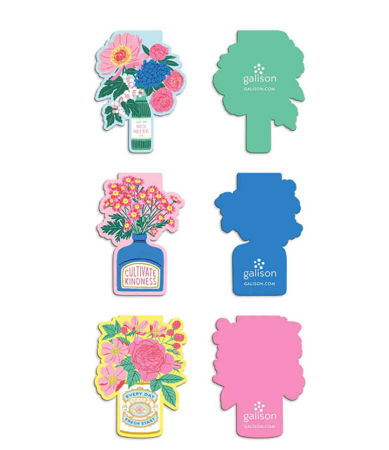 CHRONICLE BOOKS STATIONERY Ever Upward Florals Shaped Magnetic Bookmarks